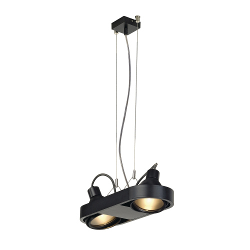 SLV AIXLIGHT R DUO HQI111 Pendelleuchte, rund, schwarz, G12, 2x70W, ohne Reflektor