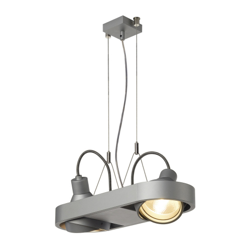 SLV AIXLIGHT R DUO HQI111 Pendelleuchte, rund, silbergrau, G12 2x70W, ohne Reflektor