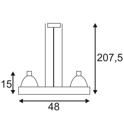 AIXLIGHT R2 DUO HQI111 Pendelleuchte, halbrund, silbergrau, 2xG12, 2x70W, ohne Reflektor