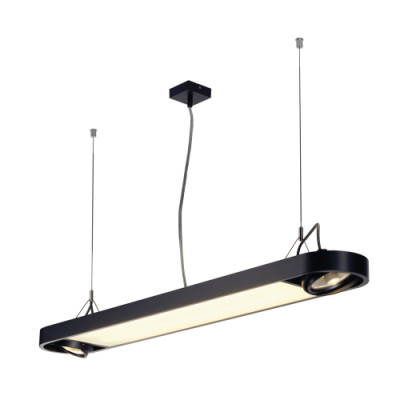 AIXLIGHT R Office T5 39W Pendelleuchte, rund, schwarz, 2xT5 ESL 39W + 2xGU10 max.75W