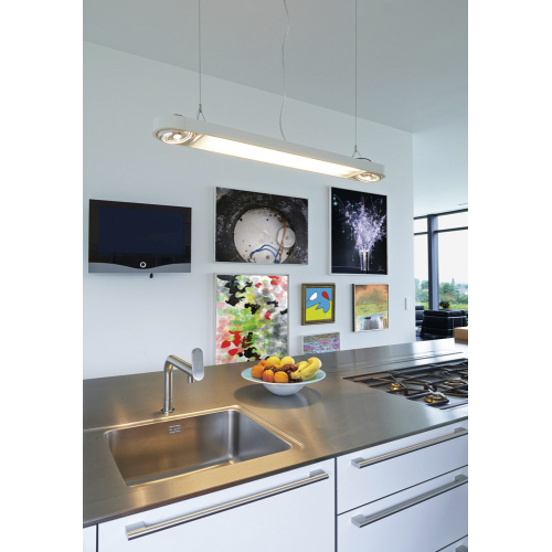 SLV AIXLIGHT R Office T5 39W Pendelleuchte, rund, weiss, 2xT5 ESL 39W + 2xGU10 max.75W