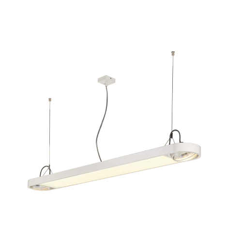 SLV AIXLIGHT R Office T5 39W Pendelleuchte, rund, weiss, 2xT5 ESL 39W + 2xGU10 max.75W