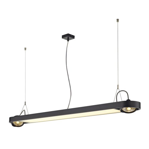 SLV AIXLIGHT R OFFICE T5 54W, Pendelleuchte, schwarz, 2xT5 54W + 2xES111 max. 75W