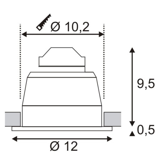 LEDDISK HORN DL Downlight, rund, weiss, 11W, 4000K