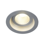 BOOST IP44 9W Downlight, rund, silbergrau, 9W LED, warmweiss