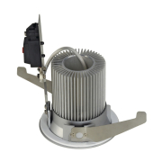 BOOST IP44 9W Downlight, rund, silbergrau, 9W LED, warmweiss