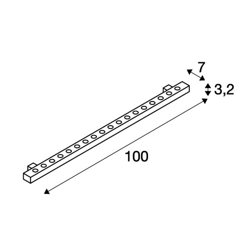 SLV GALEN LED PROFIL 100cm, silbergrau, 18x1W, weiss, IP65