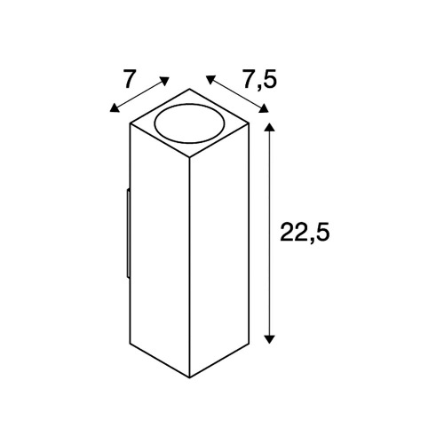 SLV THEO UP/DOWN OUT Wandleuchte, eckig, weiss, GU10, max. 2x35W