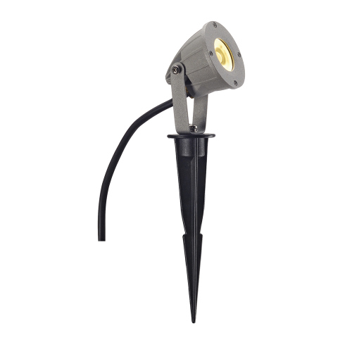 SLV NAUTILUS SPIKE LED KOMPAKT, silbergrau, 230V, 3,3W, warmweiss, IP44