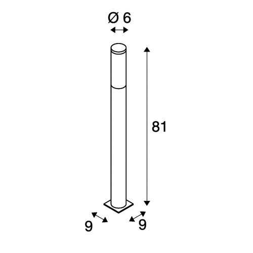 SLV BIG NAILS 80 Stehleuchte, Edelstahl 304, E27 ESL, max. 15W, IP44