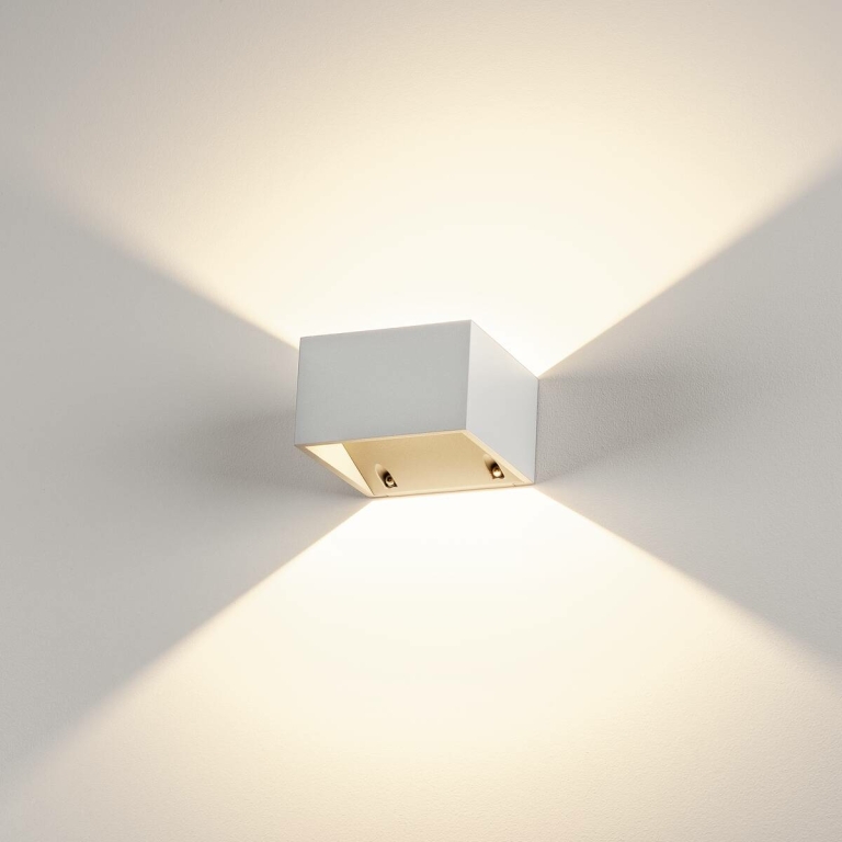 SLV LED Außenwandleuchte LOGS WALL weiß eckig Aluminium IP65 9.5W 3000K 800lm Up/Down