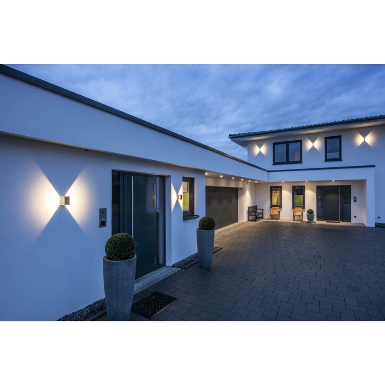 SLV LED Außenwandleuchte LOGS WALL anthrazit eckig Aluminium IP65 9.5W 3000K 520lm Up/Down