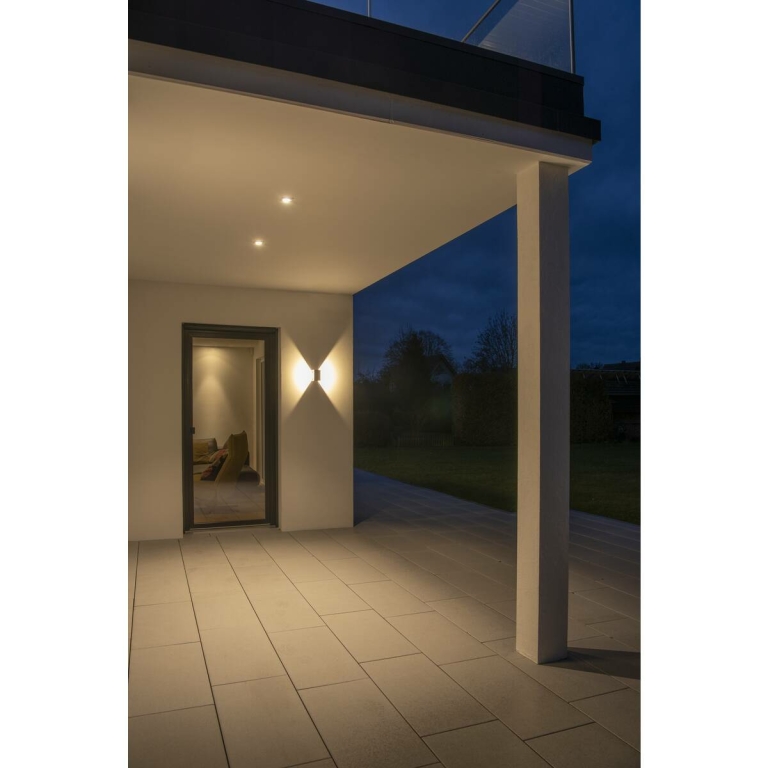 SLV LED Außenwandleuchte LOGS WALL anthrazit eckig Aluminium IP65 9.5W 3000K 520lm Up/Down