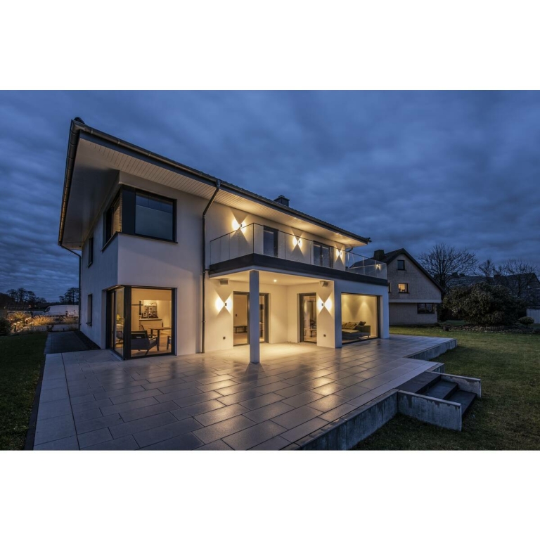 SLV LED Außenwandleuchte LOGS WALL anthrazit eckig Aluminium IP65 9.5W 3000K 520lm Up/Down