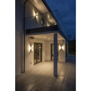 LED Außenwandleuchte LOGS WALL anthrazit eckig Aluminium IP65 9.5W 3000K 520lm Up/Down