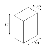 QUAD 1 Wandleuchte, eckig, anthrazit, LED, 1x3W, 3000K