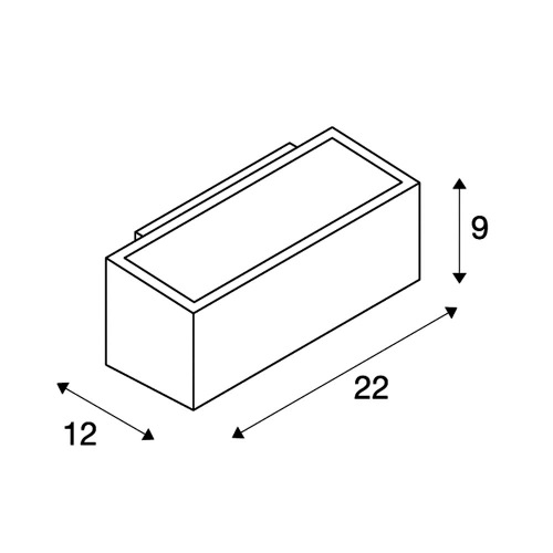 SLV BOX R7s Wandleuchte, eckig, antrazit, R7s, max. 80W, up-down