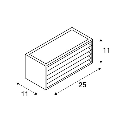 SLV BOX-L E27 Wandleuchte, eckig, anthrazit, E27, max. 18W