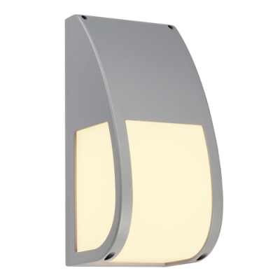 KERAS ELT Wandleuchte, silbergrau, E27 ESL, max. 25W, IP54