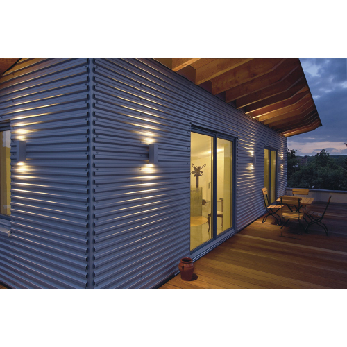 SLV THEO UP/DOWN OUT Wandleuchte, eckig, silbergrau GU10, max. 2x35W