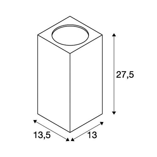 SLV BIG THEO UP/DOWN OUT Wandleuchte, eckig, silbergrau, ES111, max. 2x75W