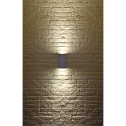 BIG THEO UP/DOWN OUT Wandleuchte, eckig, silbergrau, ES111, max. 2x75W