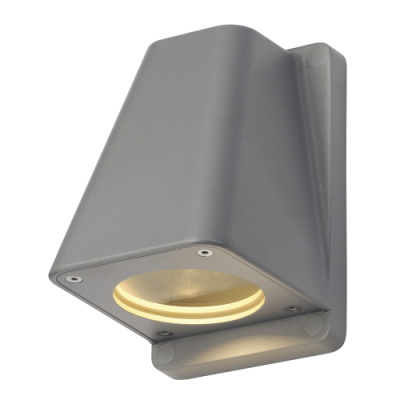 WALLYX GU10 Wandleuchte, silbergrau, max. 50W, IP44