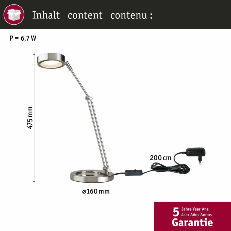 Paulmann Schreibtischleuchte Zed LED