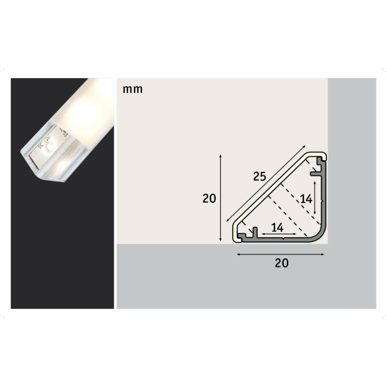 Paulmann Delta Profil mit Diffusor 1m