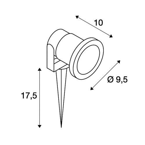 SLV NAUTILUS SPIKE, silbergrau, GU10, max. 35W, inkl. 1,5m Kabel mit Stecker