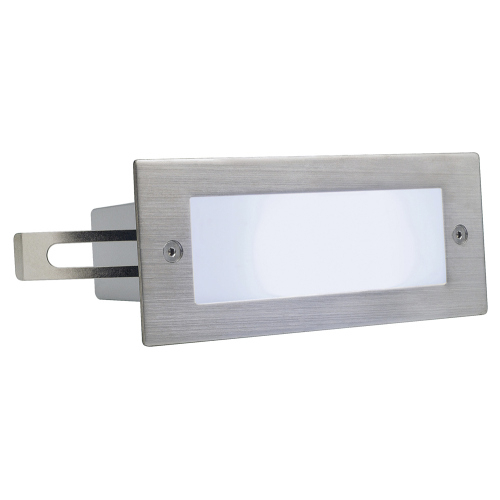 SLV BRICK LED 16 EDELSTAHL 304 Wandleuchte, gebürstet, 1W, weiss, IP44