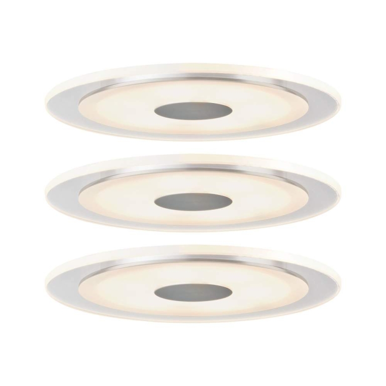 Paulmann Premium LED Einbauleuchte 3er Set Whirl Basisset rund 150mm 3x6W 3x450lm 230V 3000K Alu gedreht/Satin