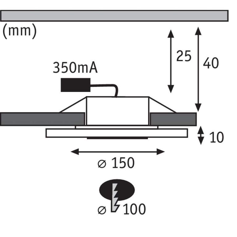 Paulmann Premium LED Einbauleuchte 3er Set Whirl Basisset rund 150mm 3x6W 3x450lm 230V 3000K Alu gedreht/Satin