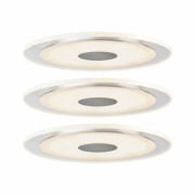 Premium LED Einbauleuchte 3er Set Whirl Basisset rund 150mm 3x6W 3x450lm 230V 3000K Alu gedreht/Satin