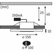 Premium LED Einbauleuchte 3er Set Whirl Basisset rund 150mm 3x6W 3x450lm 230V 3000K Alu gedreht/Satin