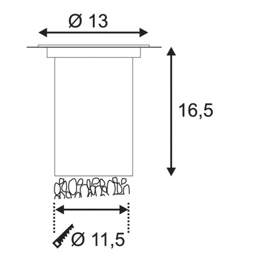 SLV DASAR® 115 Bodeneinbauleuchte rund QPAR51 GU10 IP67 edelstahl 316 max. 35W