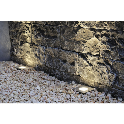 SLV DASAR® 80 Outdoor Bodeneinbaustrahler eckig QPAR51 GU10 IP67 edelstahl 316 max. 35W