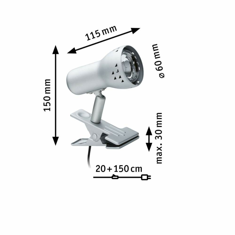 Paulmann Klemmspot Gryps Eisen gebürstet 230V E14