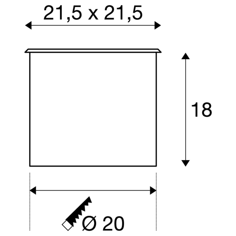 SLV DASAR® 215 Outdoor Bodeneinbauleuchte eckig QPAR111 GU10 IP67 edelstahl 316 max. 75W