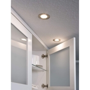 LED Möbeleinbauleuchten Micro Line Eisen gebürstet rund 3er-Set 2700K inkl. Trafo
