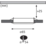LED Möbeleinbauleuchten Micro Line Eisen gebürstet rund 3er-Set 2700K inkl. Trafo