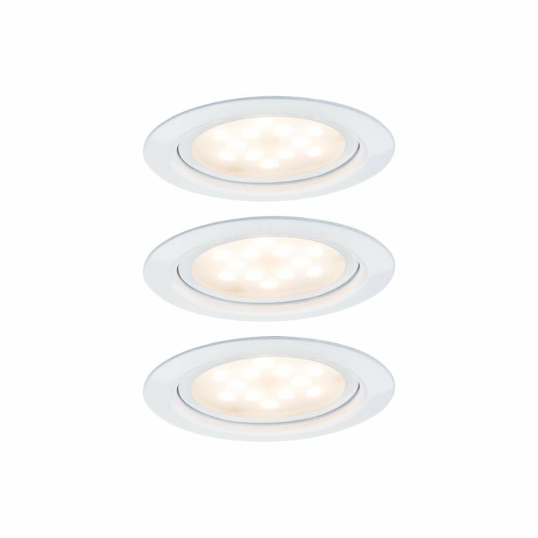 Paulmann LED Möbeleinbauleuchten Micro Line Weiß rund 3er-Set 2700K inkl. Trafo