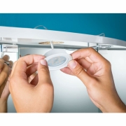 LED Möbeleinbauleuchten Micro Line Weiß rund 3er-Set 2700K inkl. Trafo