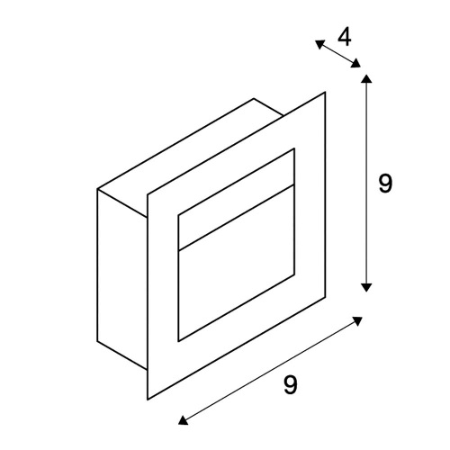 SLV FRAME CURVE LED Einbauleuchte, eckig, silbergrau, neutralweisse LED