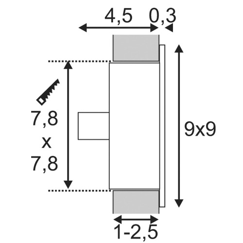 SLV FLAT FRAME CURVE Einbauleuchte eckig, weiss, G4, max. 20W