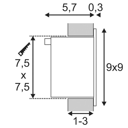 SLV FRAME BASIC LED Einbauleuchte, eckig, mattweiss, warmweisse LED