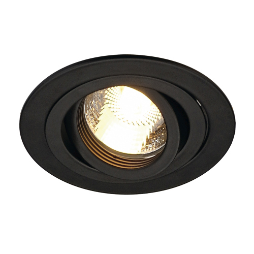 SLV NEW TRIA GU10 ROUND Downlight, mattschwarz, max. 50W, inkl. Clipfedern