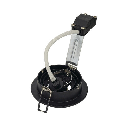 SLV NEW TRIA GU10 ROUND Downlight, mattschwarz, max. 50W, inkl. Clipfedern