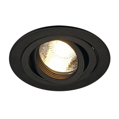 NEW TRIA GU10 ROUND Downlight, mattschwarz, max. 50W, inkl. Clipfedern
