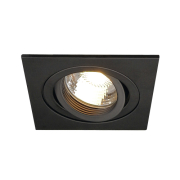 NEW TRIA I GU10 Downlight, eckig, mattschwarz, max. 50W, inkl. Clipfedern